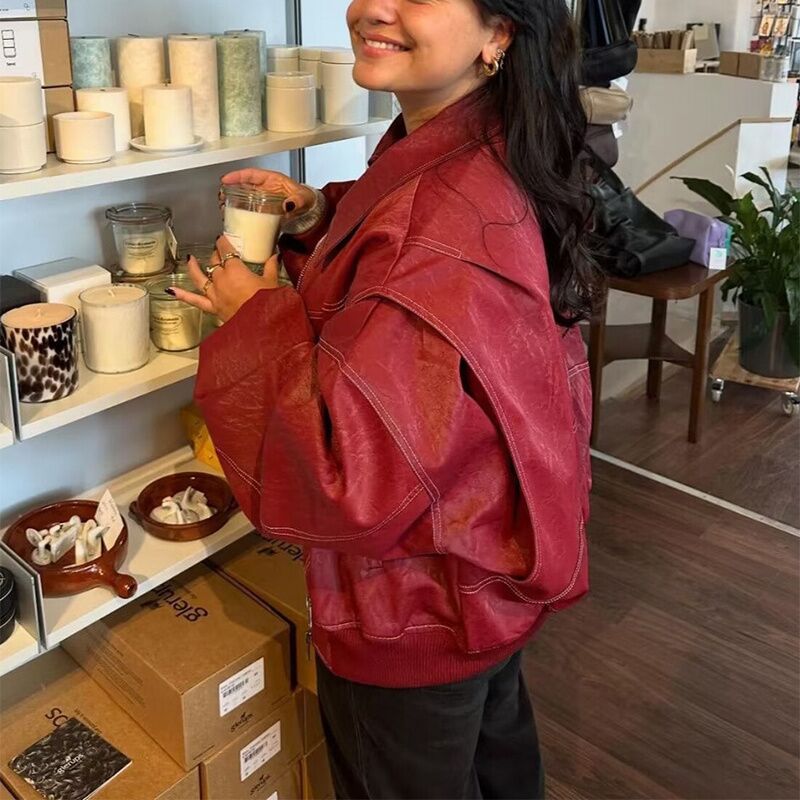 Moto Biker Leather Jacket - Image 4